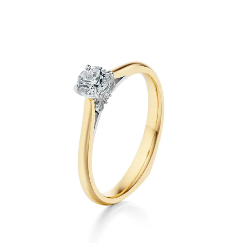 Pierścionek zaręczynowy złoty z diamentem